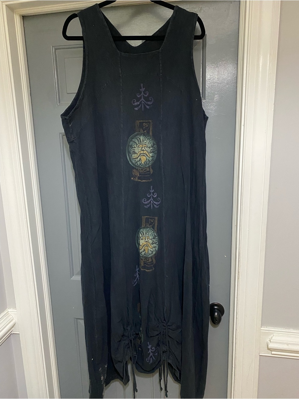 Blue Fish Sleeveless Tunic with Decorative Medallion Print